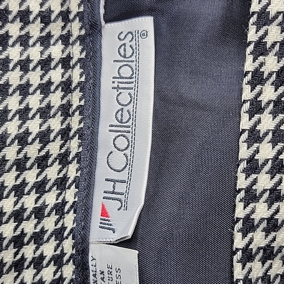 J H COLLECTIBLES VINTAGE Black and White Houndstooth Wool Maxi Skirt - Picture 5 of 7